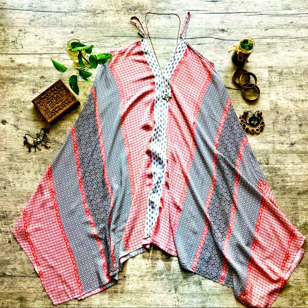 Boho Flowy Handkerchief Hem Maxi Dress 14 - Baby Bump Perfect! - Picture 3 of 7
